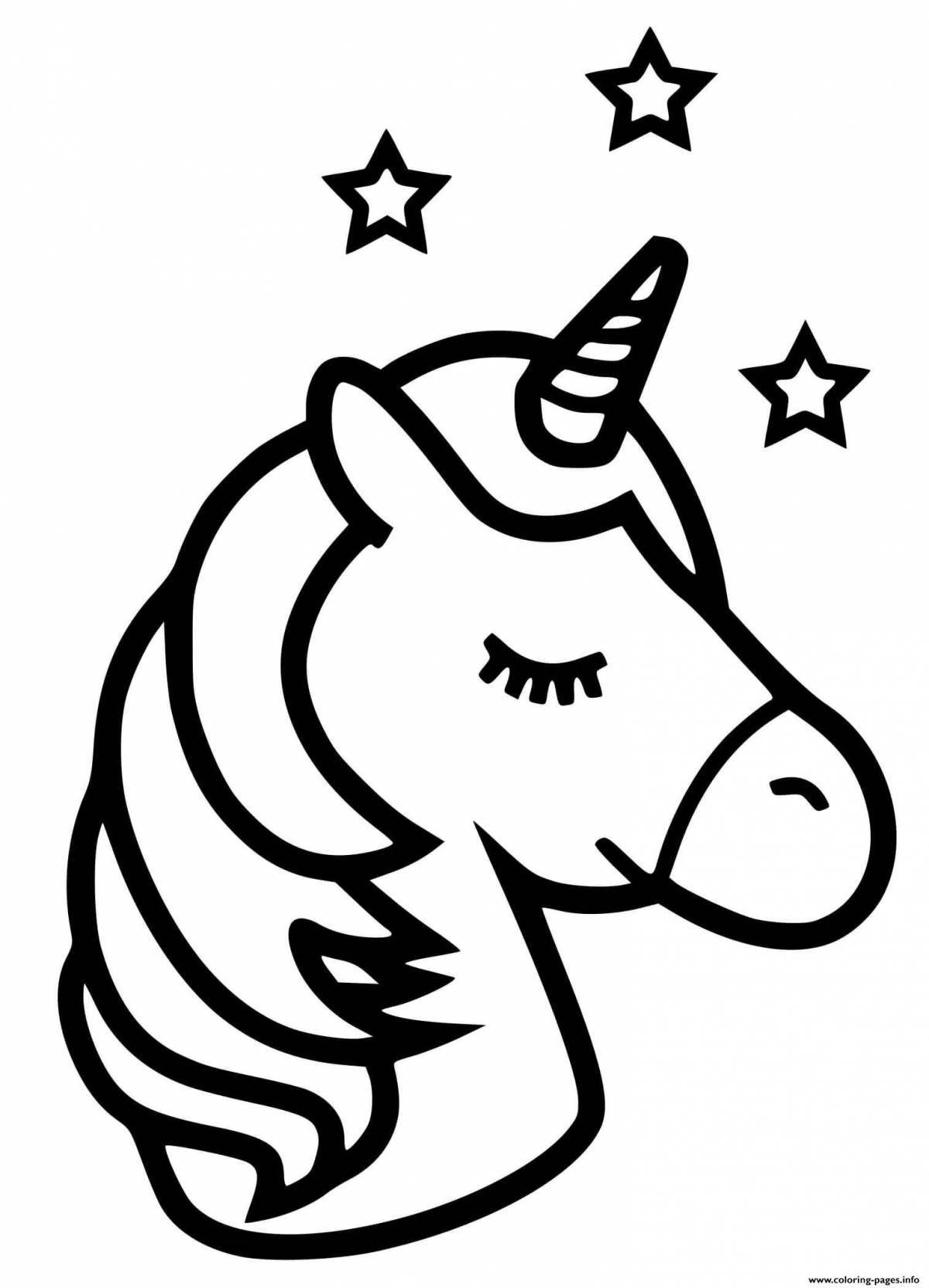 Peace coloring simple unicorn