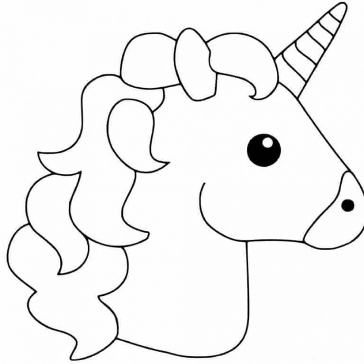 Incredible coloring simple unicorn