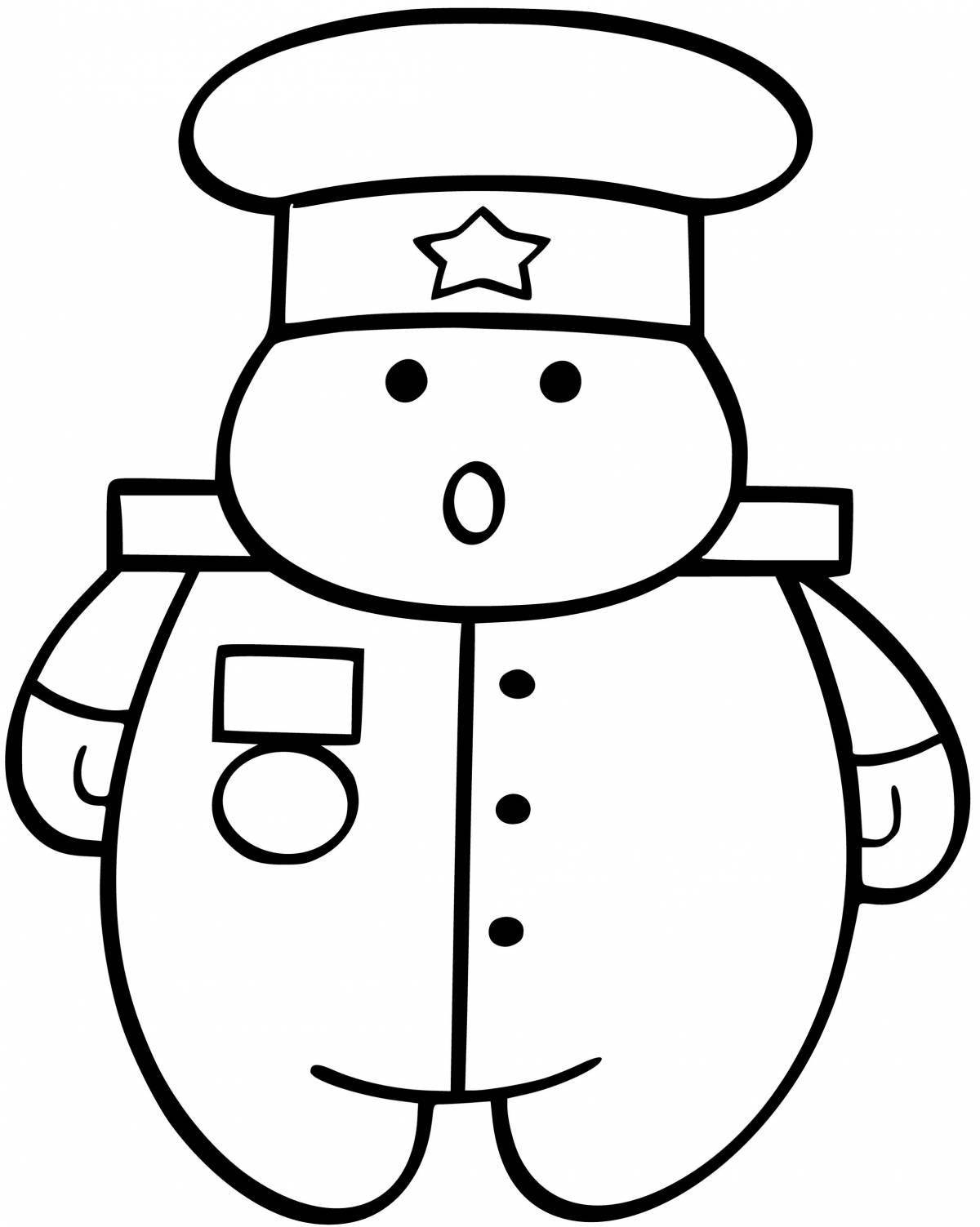 Colorful soldier coloring page