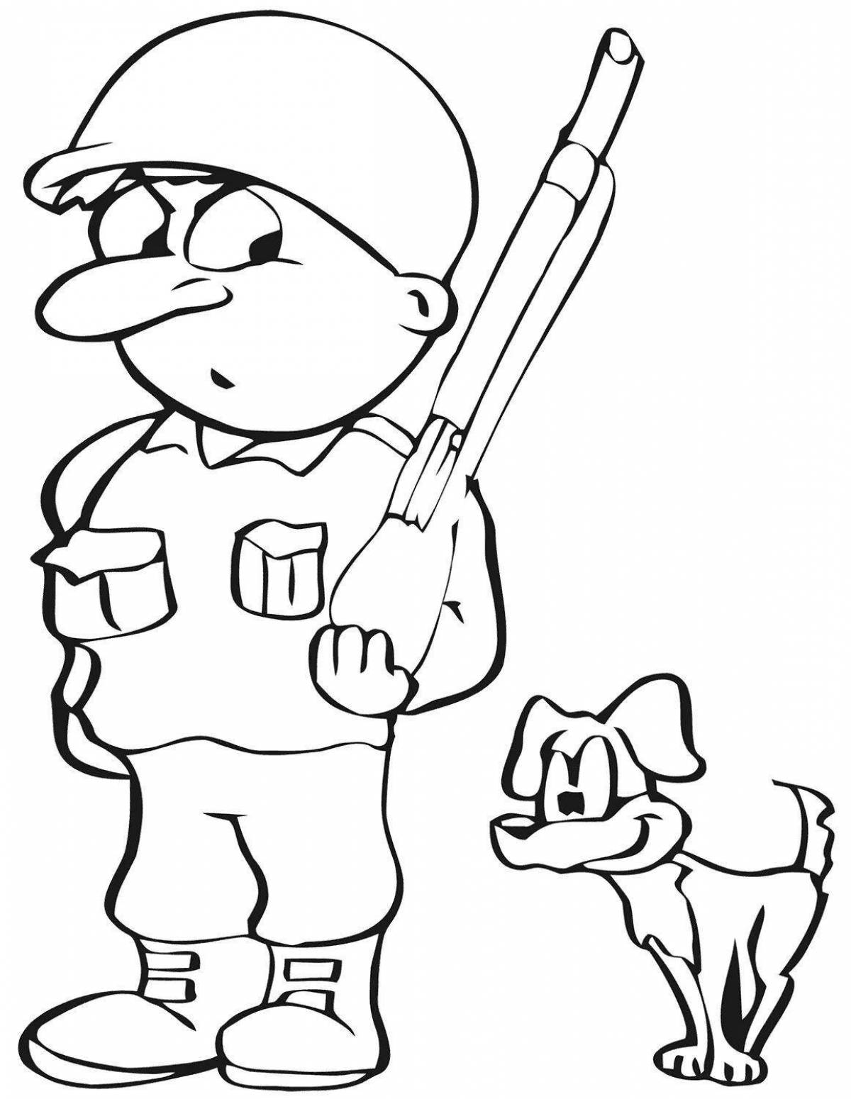 Exquisite soldier coloring page