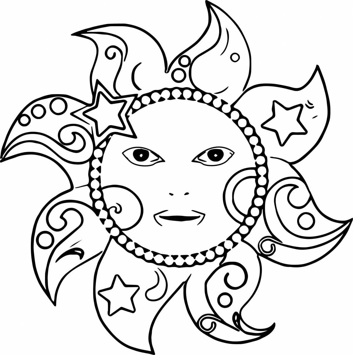 Gorgeous Carnival Sun coloring page