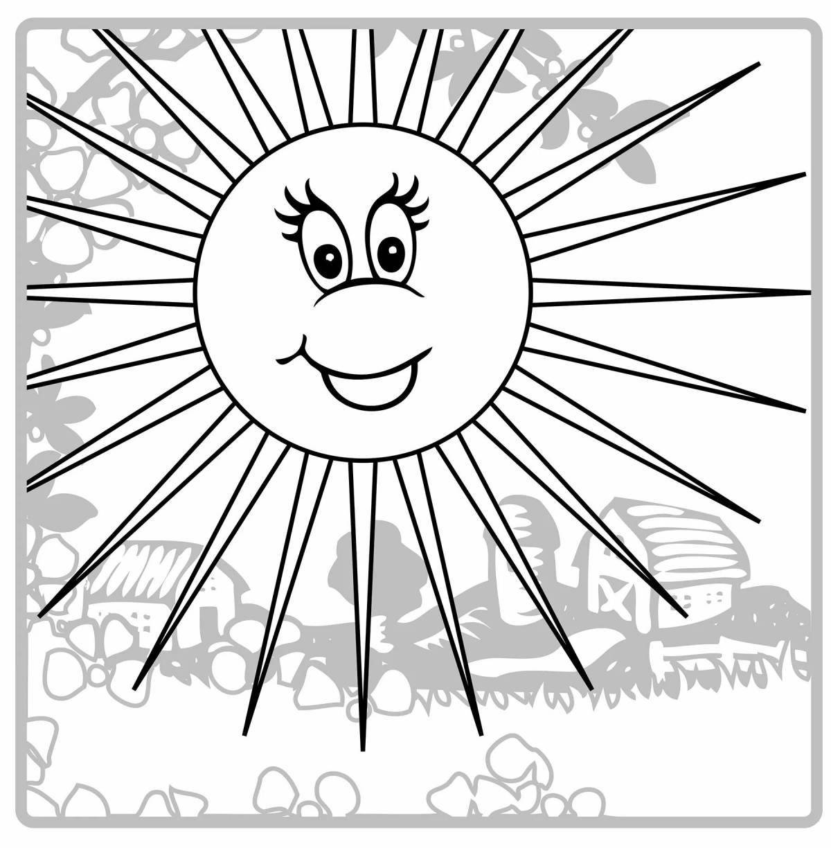 Coloring page glamorous carnival sun