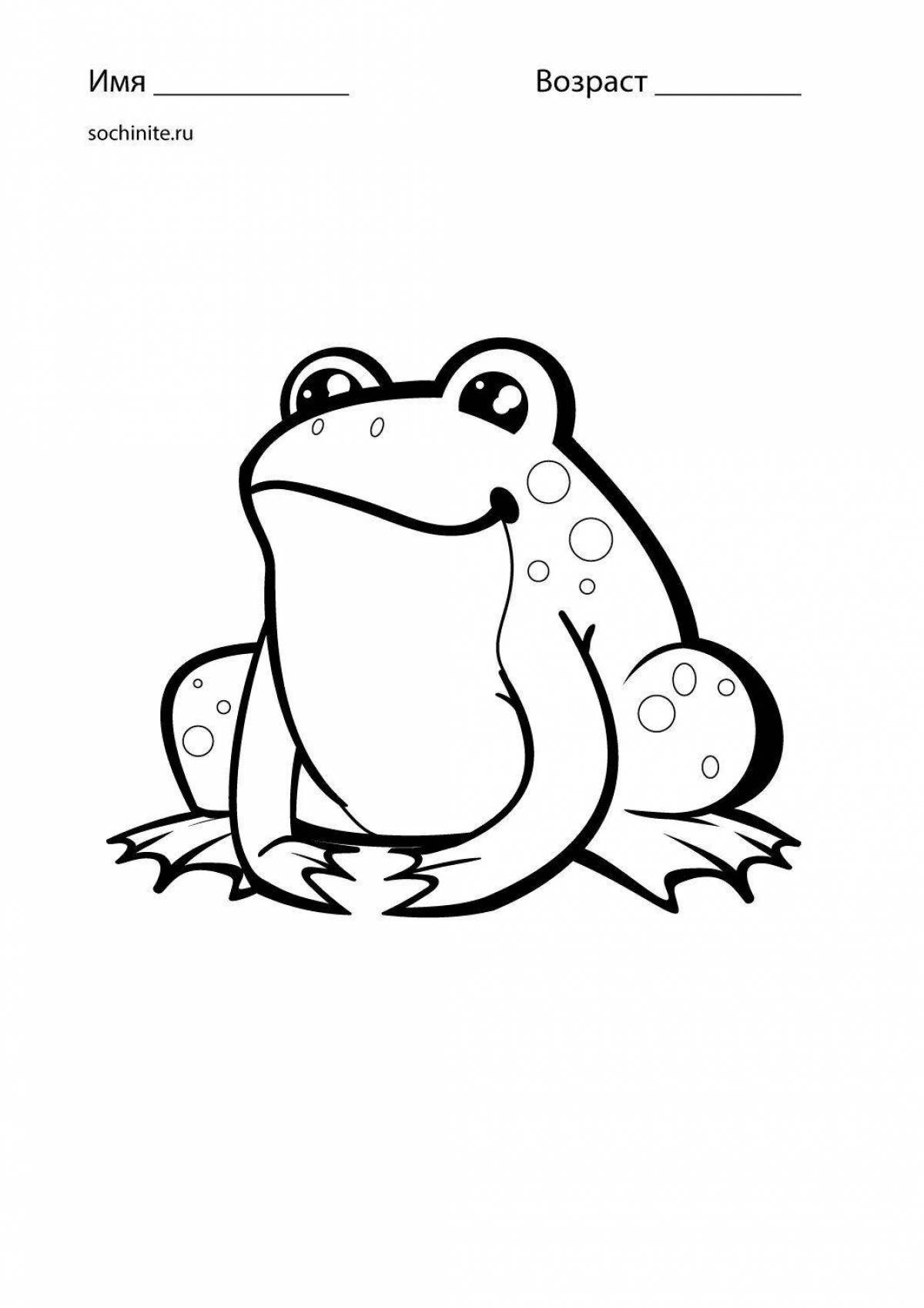 Adorable cartoon frog coloring book