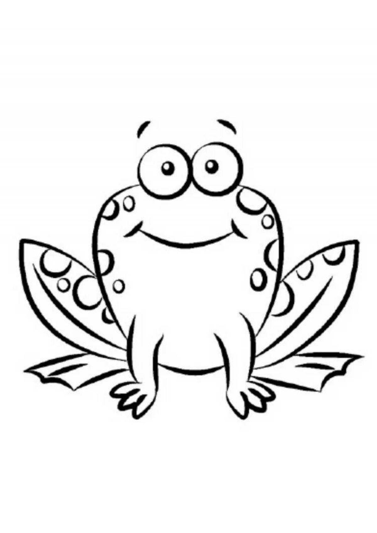 Frog funny cartoon coloring book