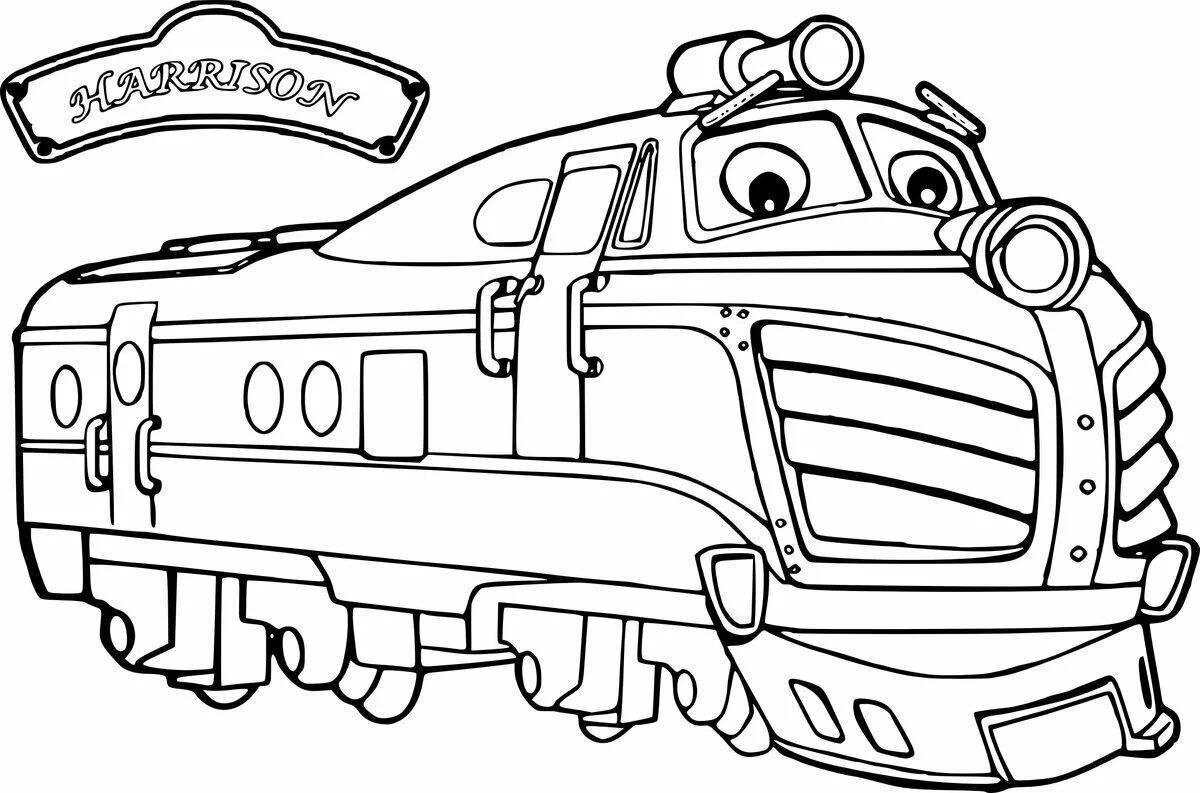 Exciting chuggington the engine coloring page