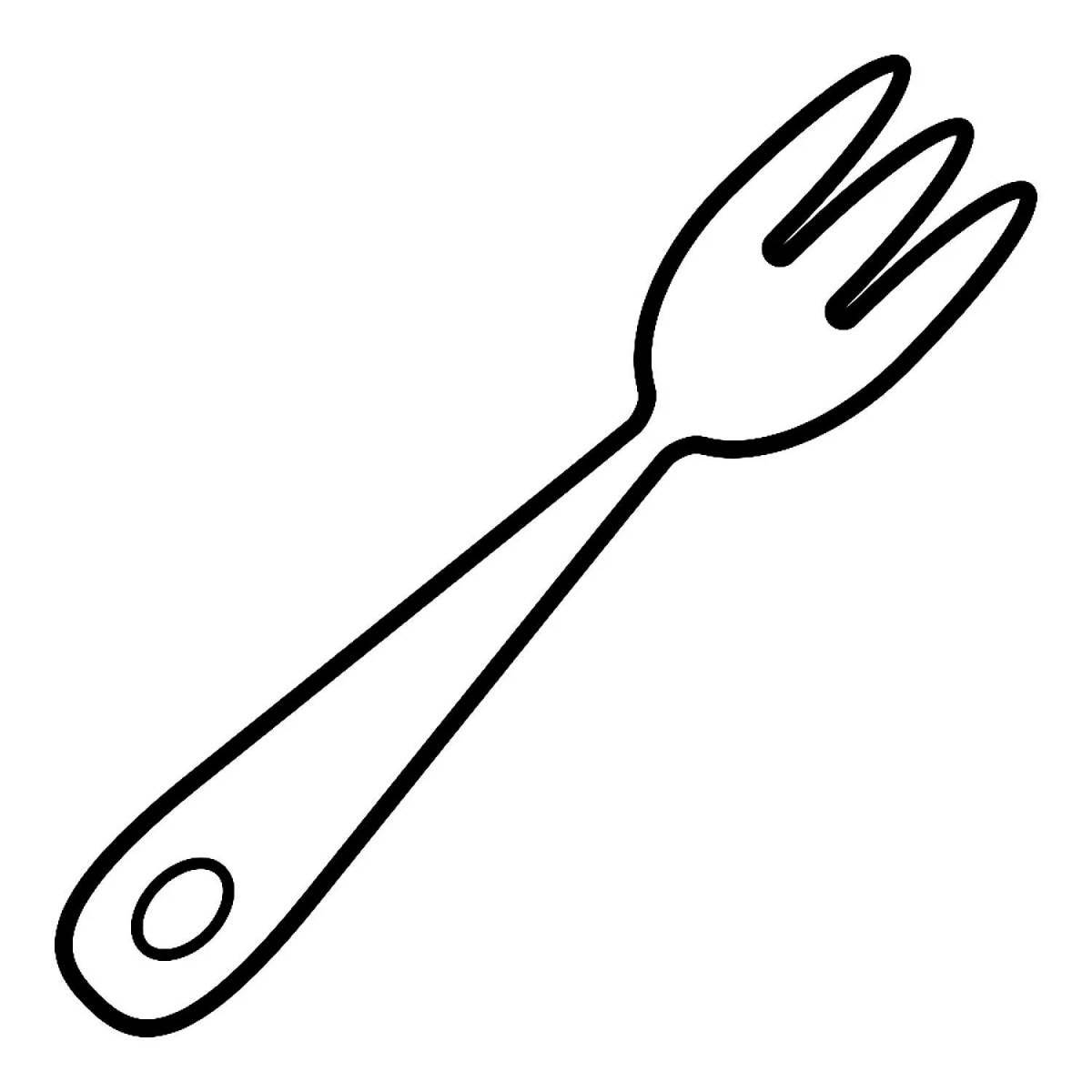 Fun table spoon coloring page