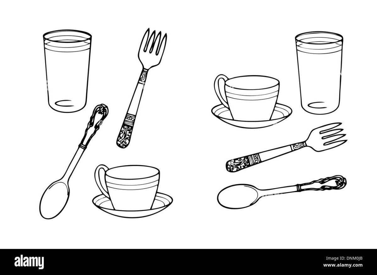 Раскраска dreamy tableware spoon