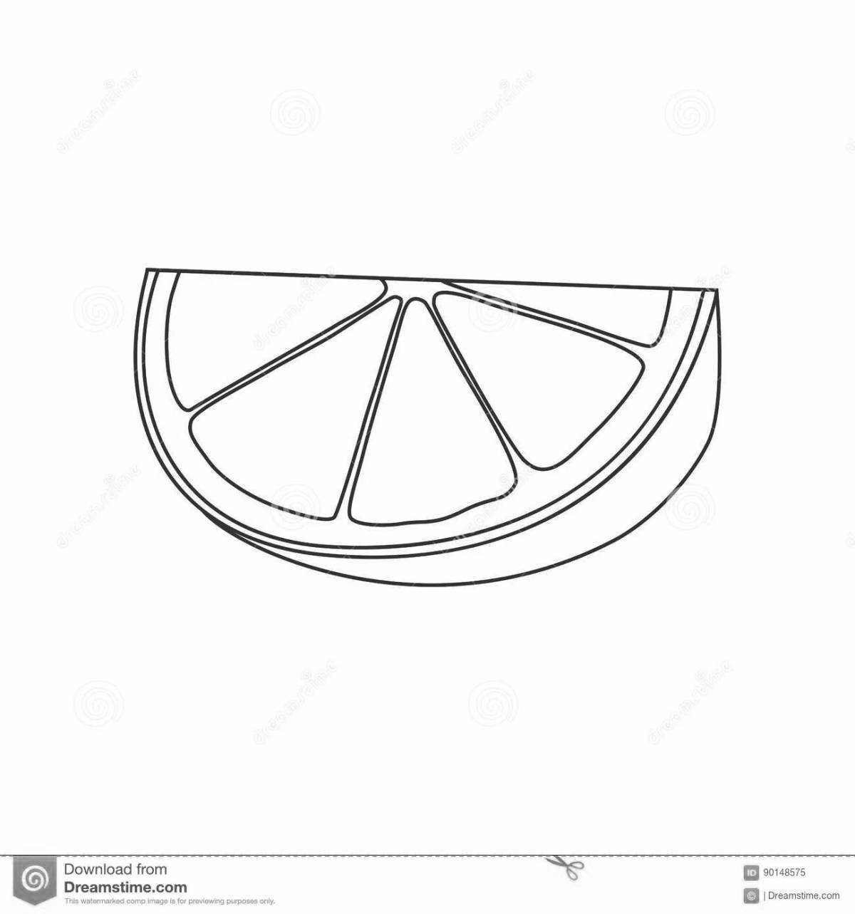 Photo Animated orange slice coloring page