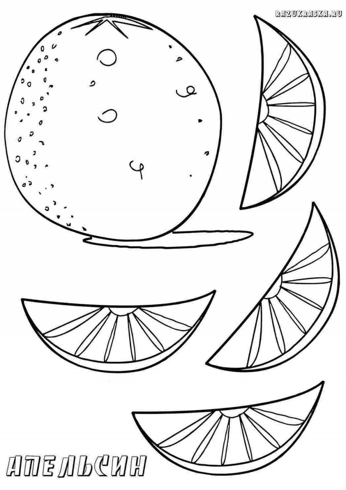Glowing orange slices coloring page