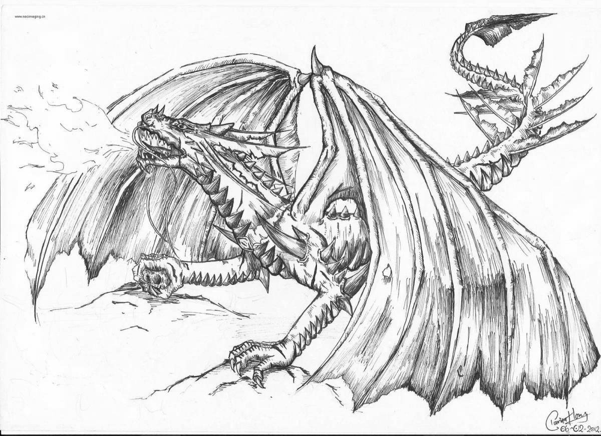 Ruthless coloring dragon evil