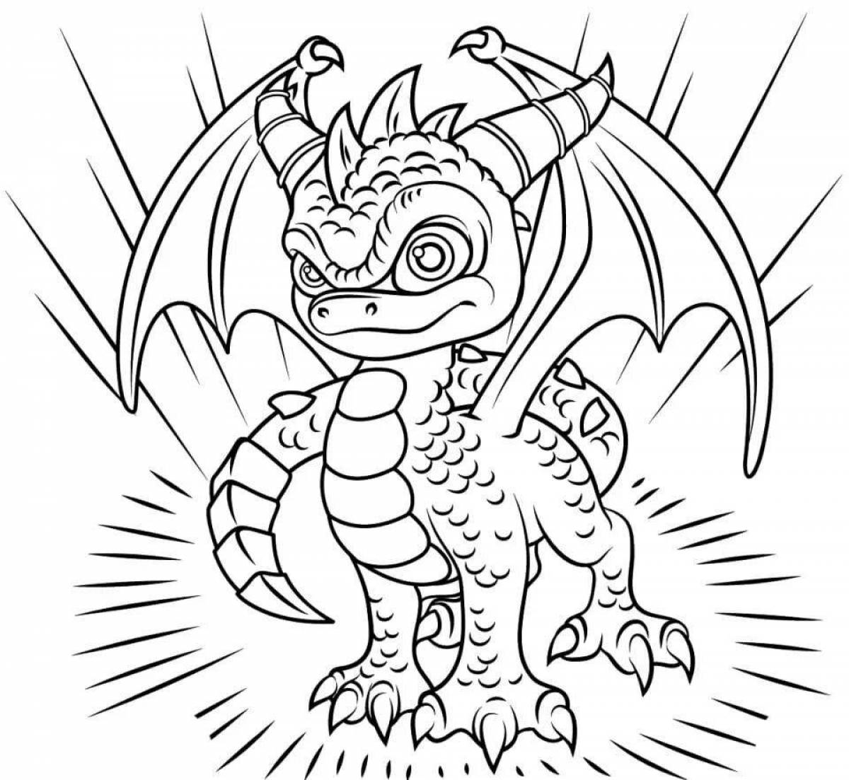 Monster coloring dragon angry