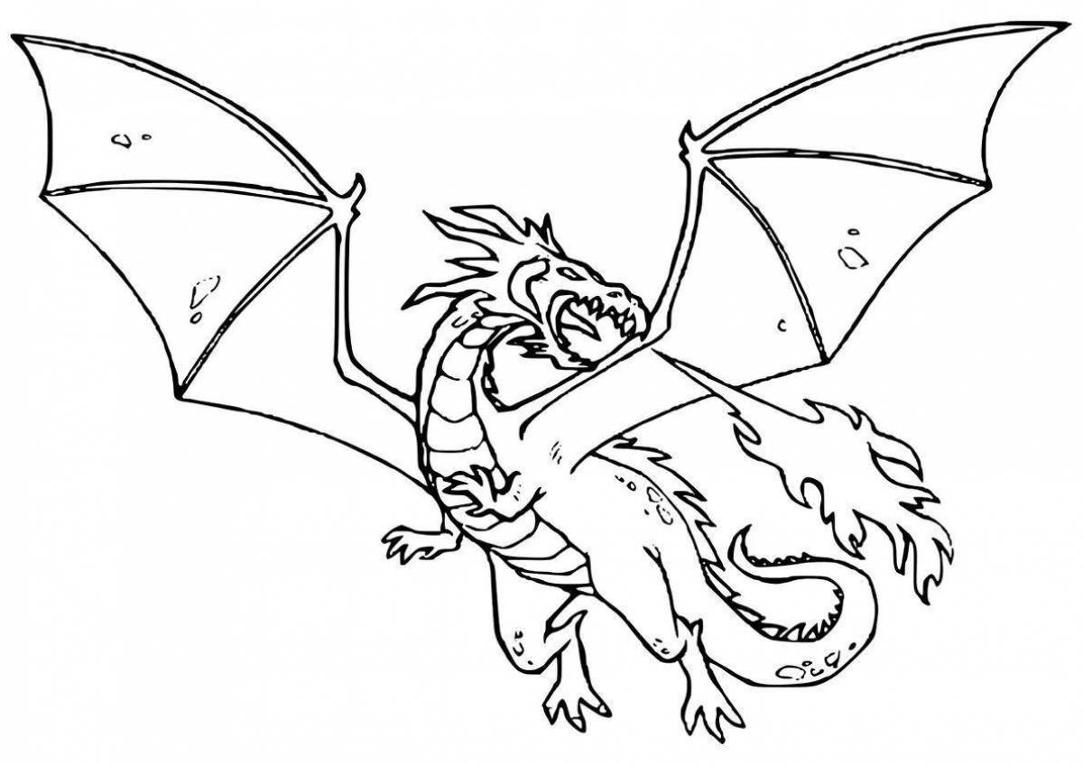Terrifying coloring dragon evil