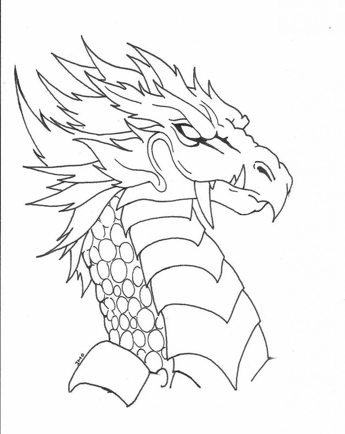 Malicious coloring dragon evil