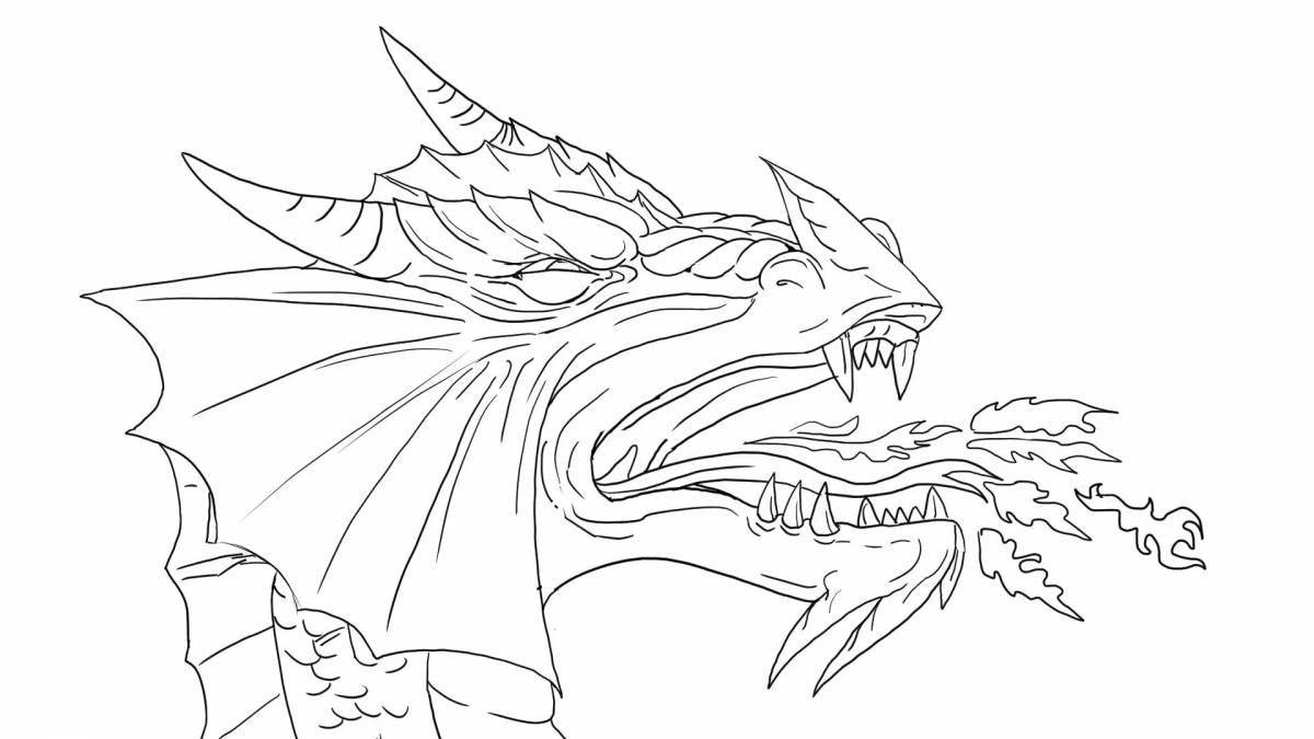 Evil coloring dragon angry