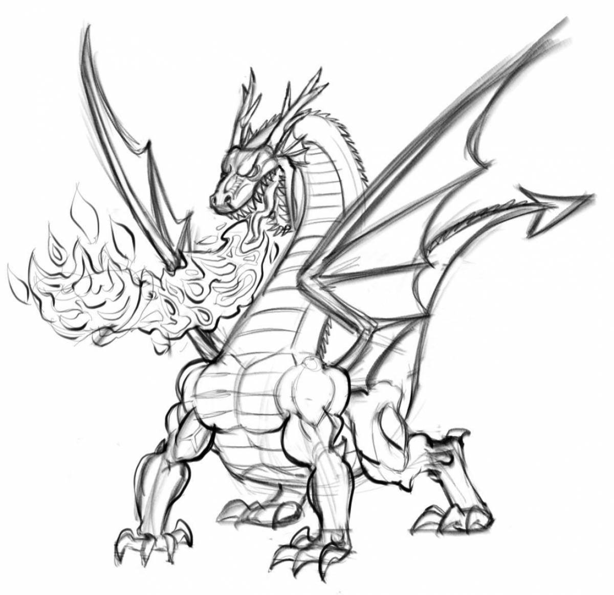 Barbarian coloring dragon evil