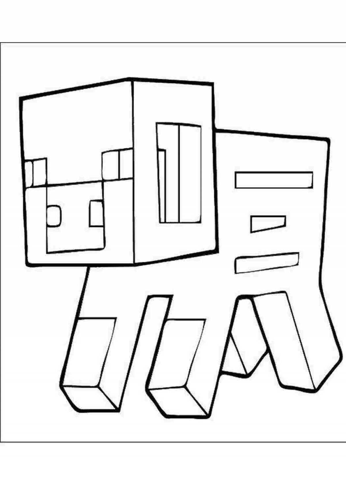 Minecraft happy mask coloring page