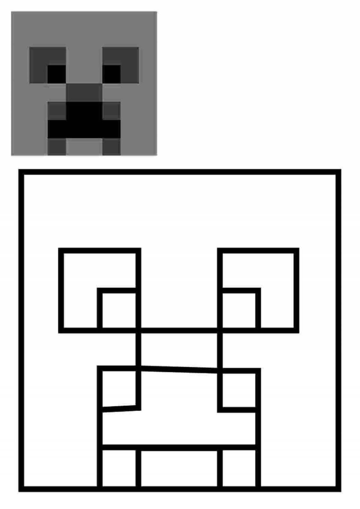Attractive minecraft masks coloring pages