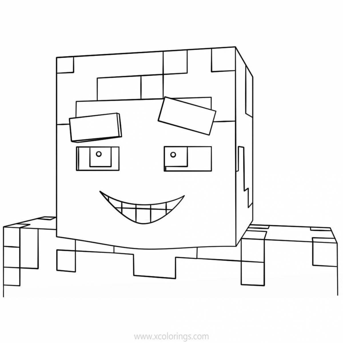 Minecraft mask coloring page