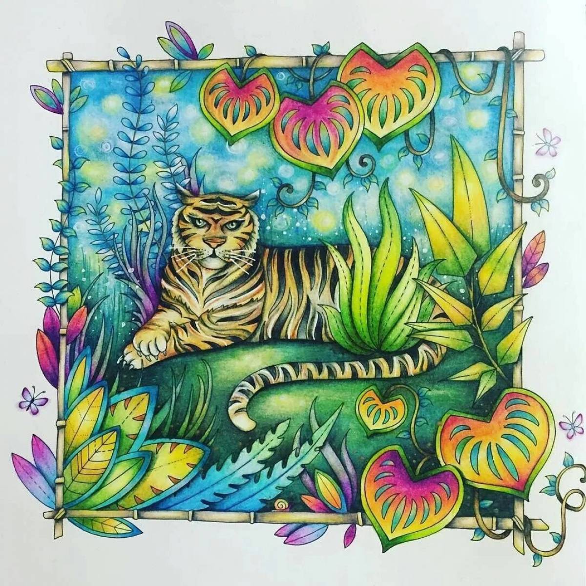 Amazing jungle coloring book - exotic