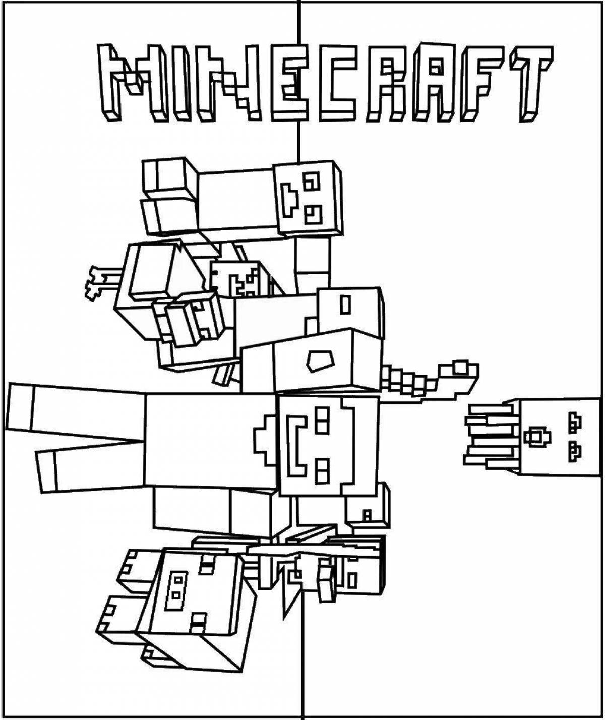 Великолепная страница раскраски козырька minecraft