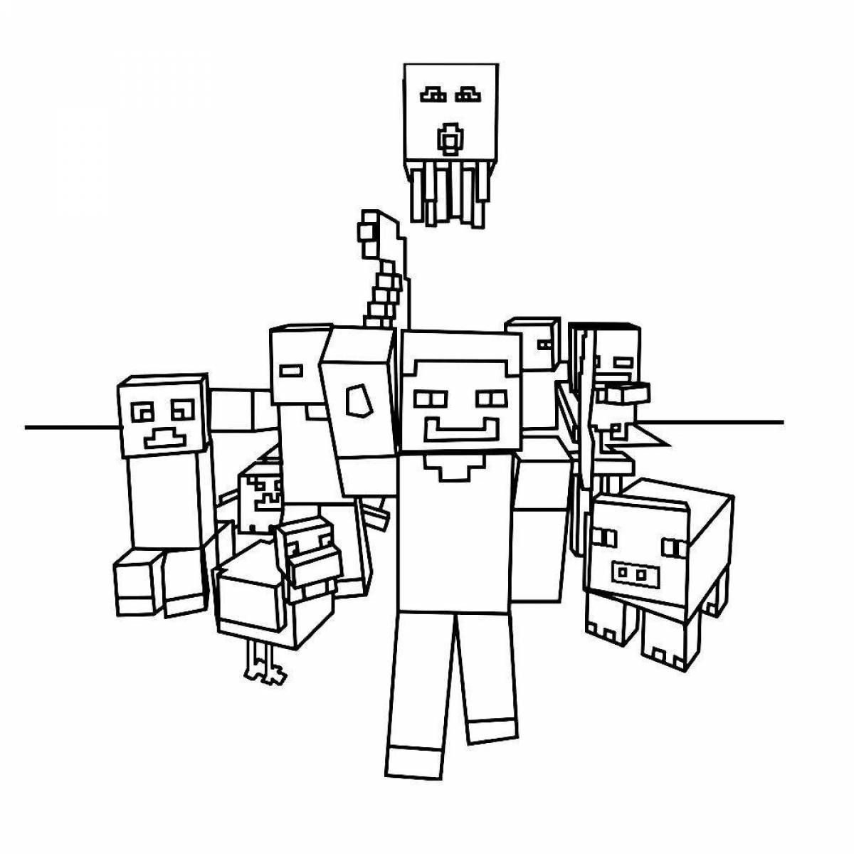 Coloring stylish visor minecraft