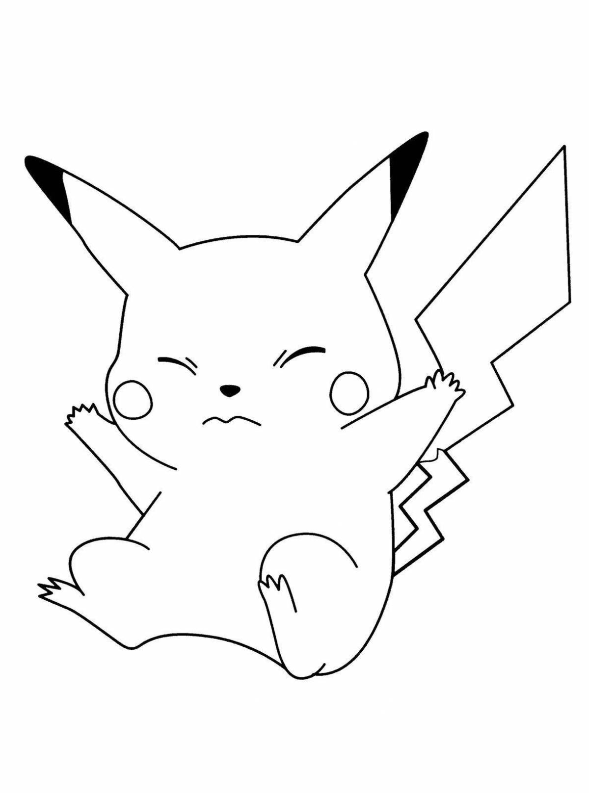 Fabulous pikachu cat coloring page