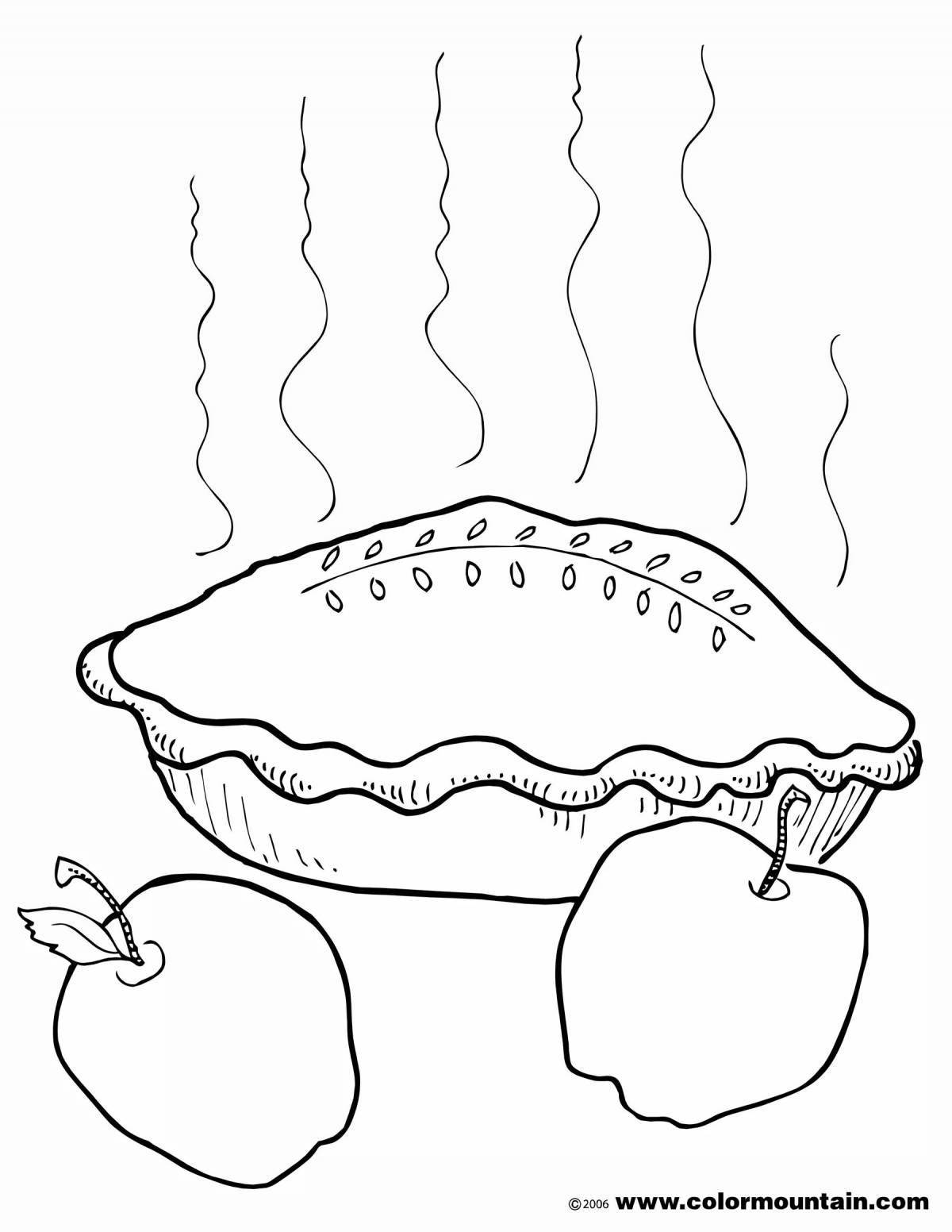 Пикантная раскраска яблочный пирог