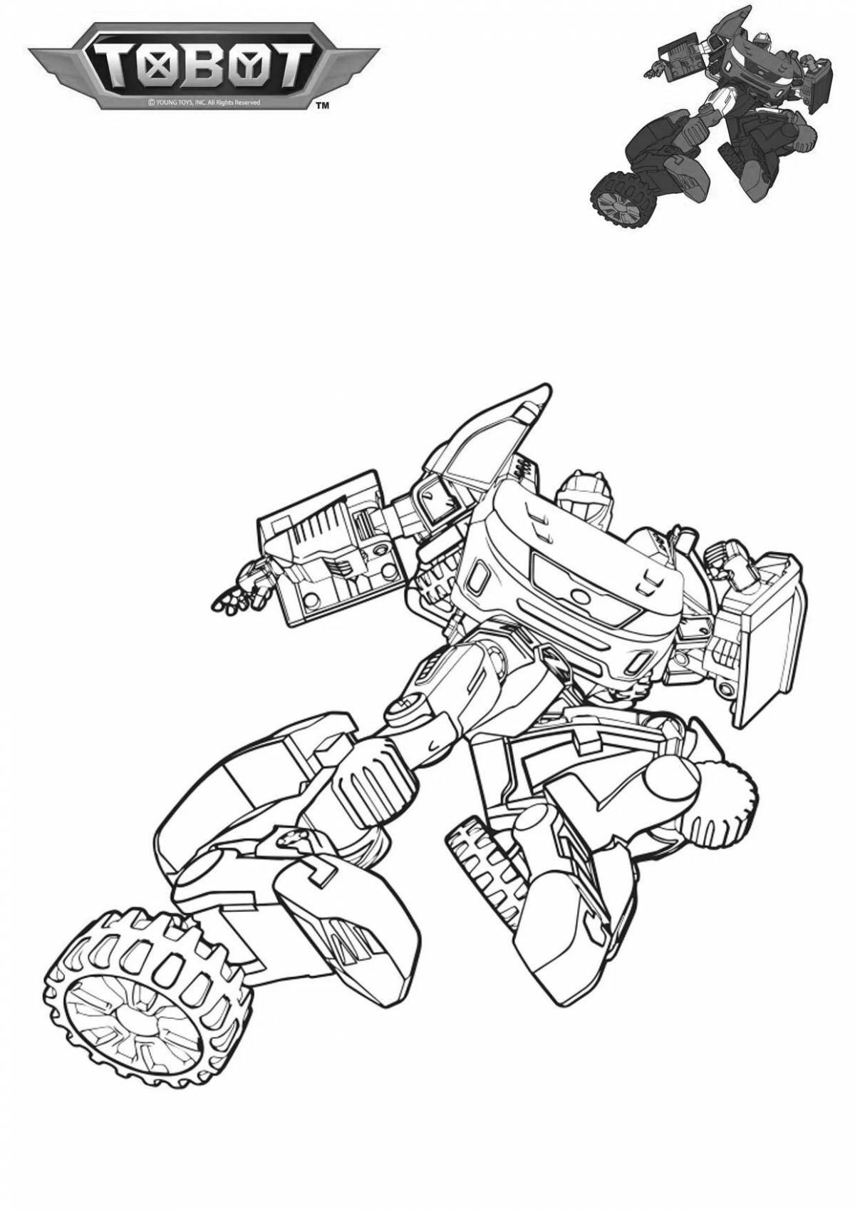 Cute tobot coloring page