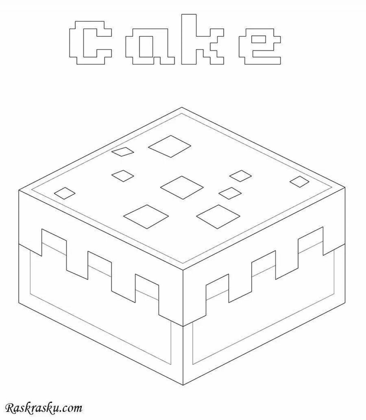Colorful apple minecraft coloring page
