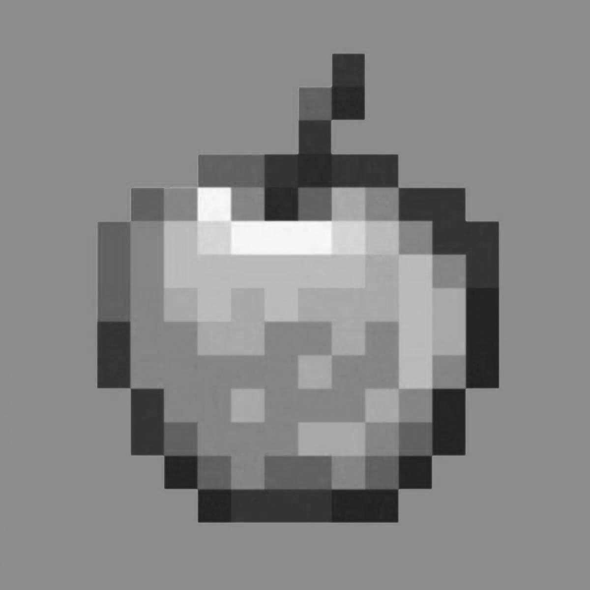 Игривая страница раскраски apple minecraft