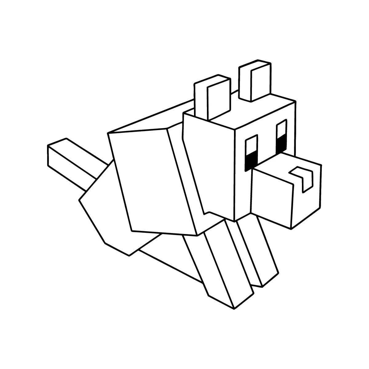 Fun apple coloring page for minecraft