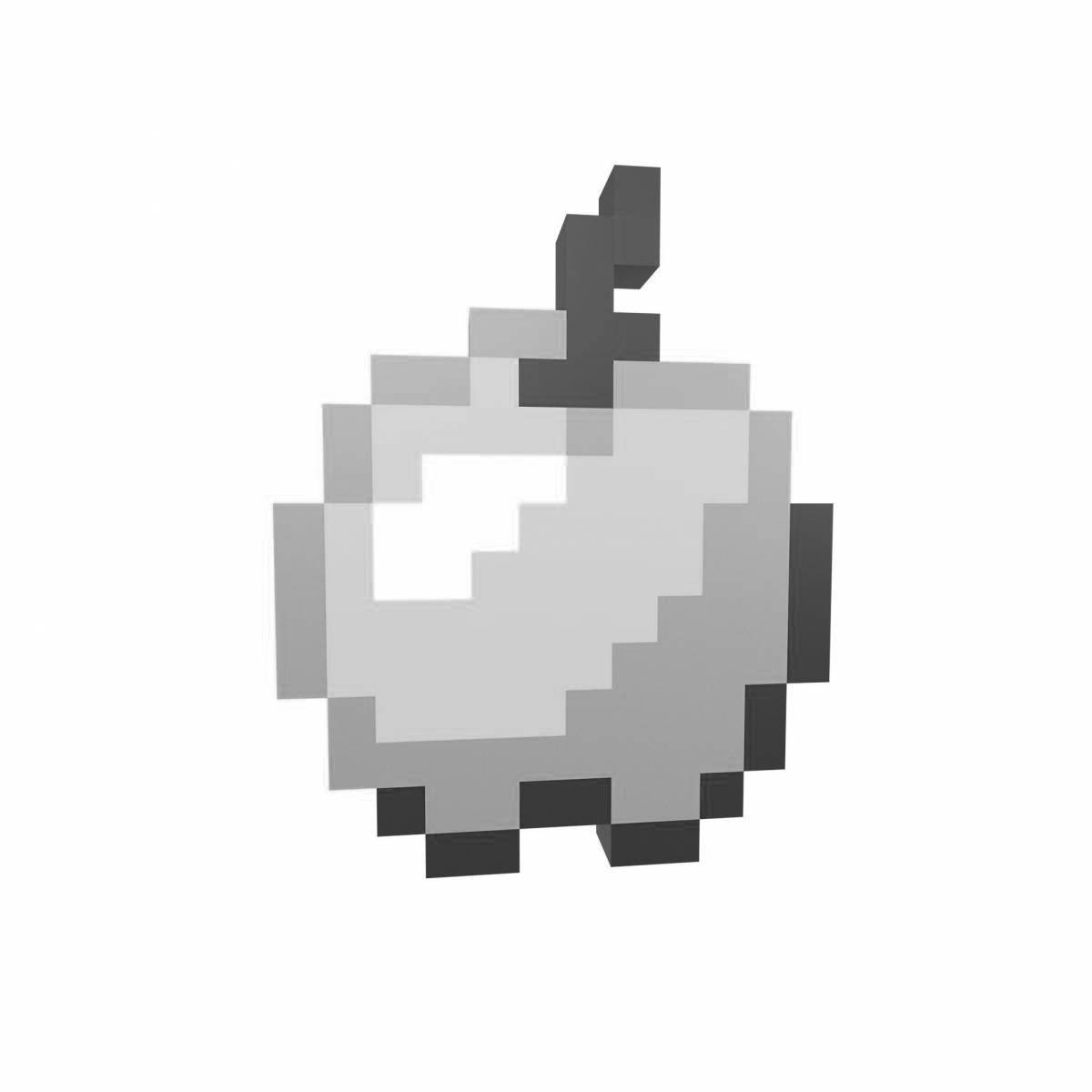 Подробная страница раскраски minecraft apple