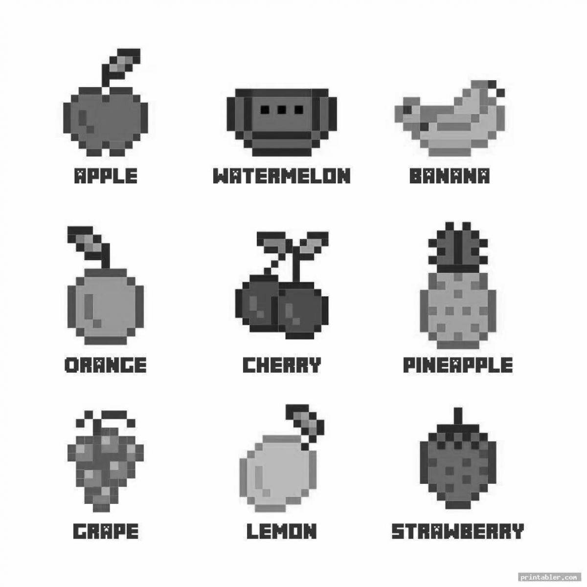 Замысловатая страница раскраски minecraft apple