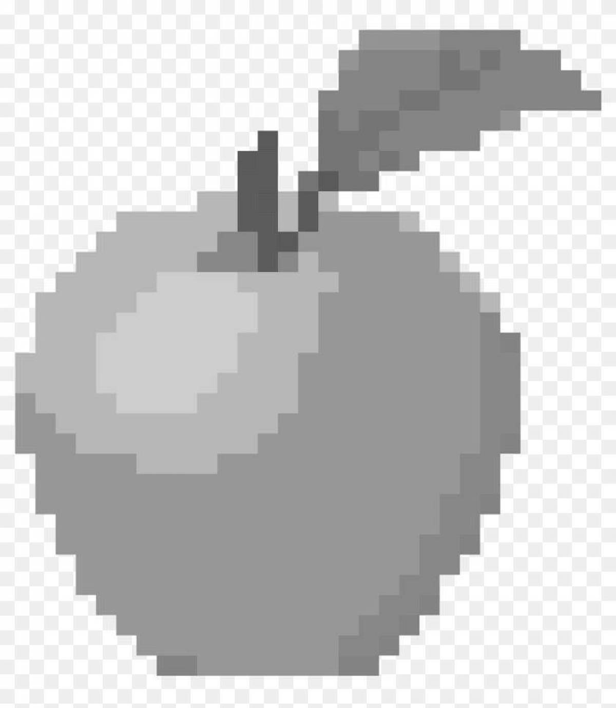 Attractive minecraft apple coloring page