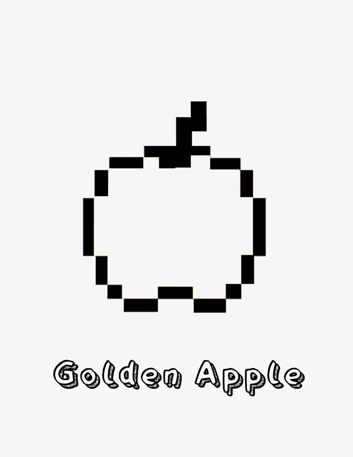 Color filled minecraft apple coloring page