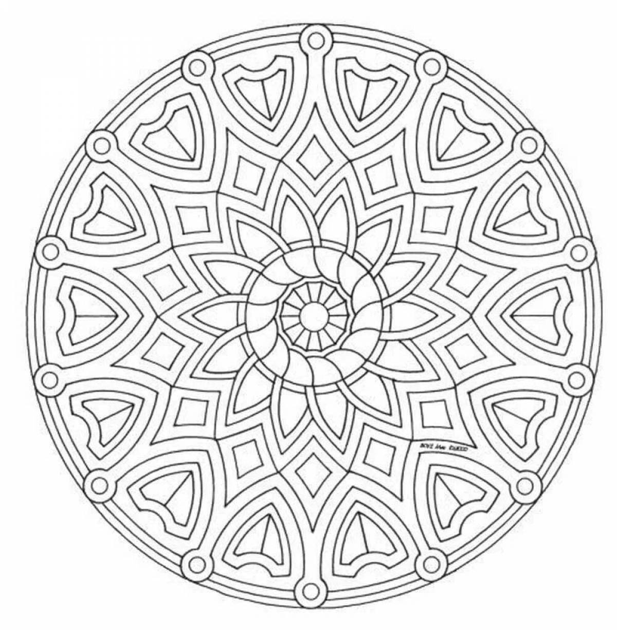 Refreshing anti-stress round coloring book