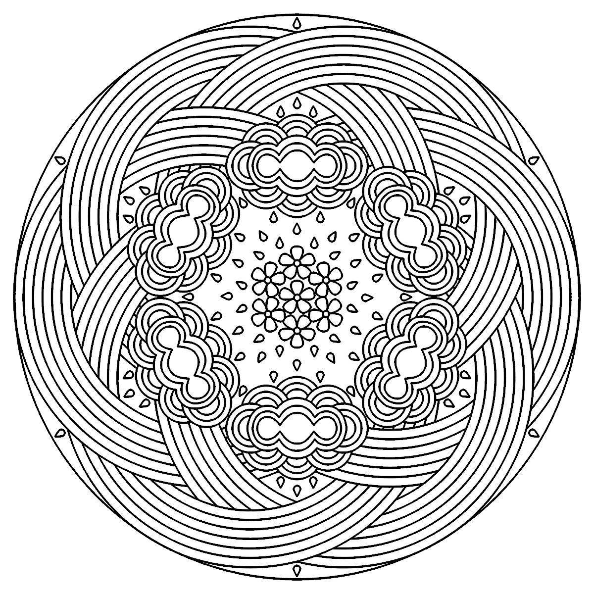 Inspiring anti-stress round coloring book