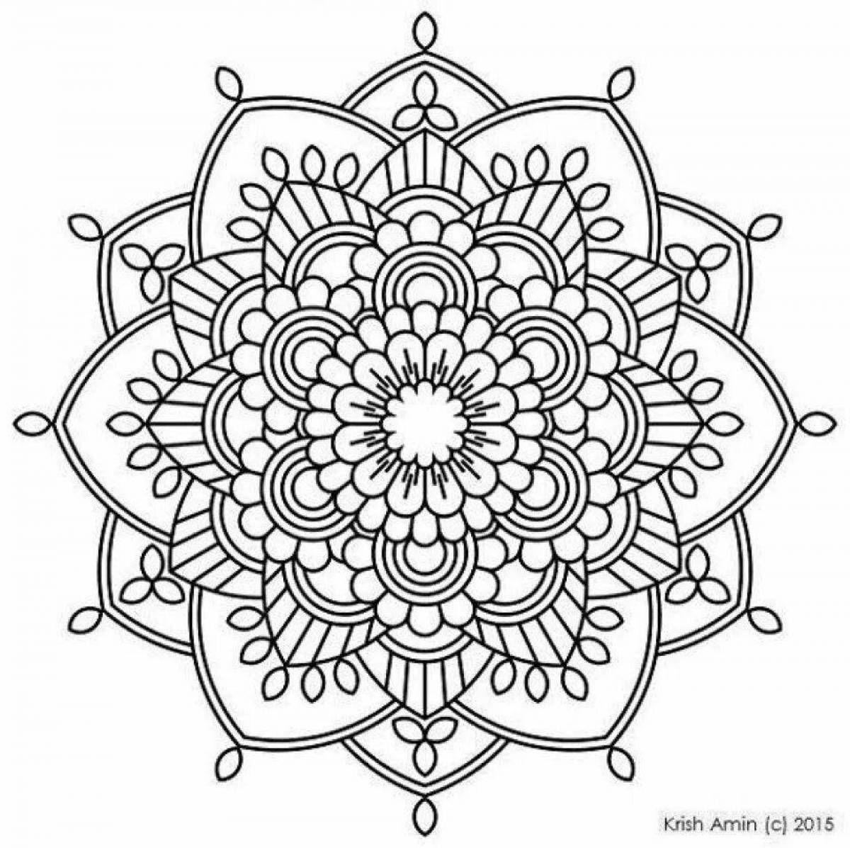 Luminous anti-stress round coloring book