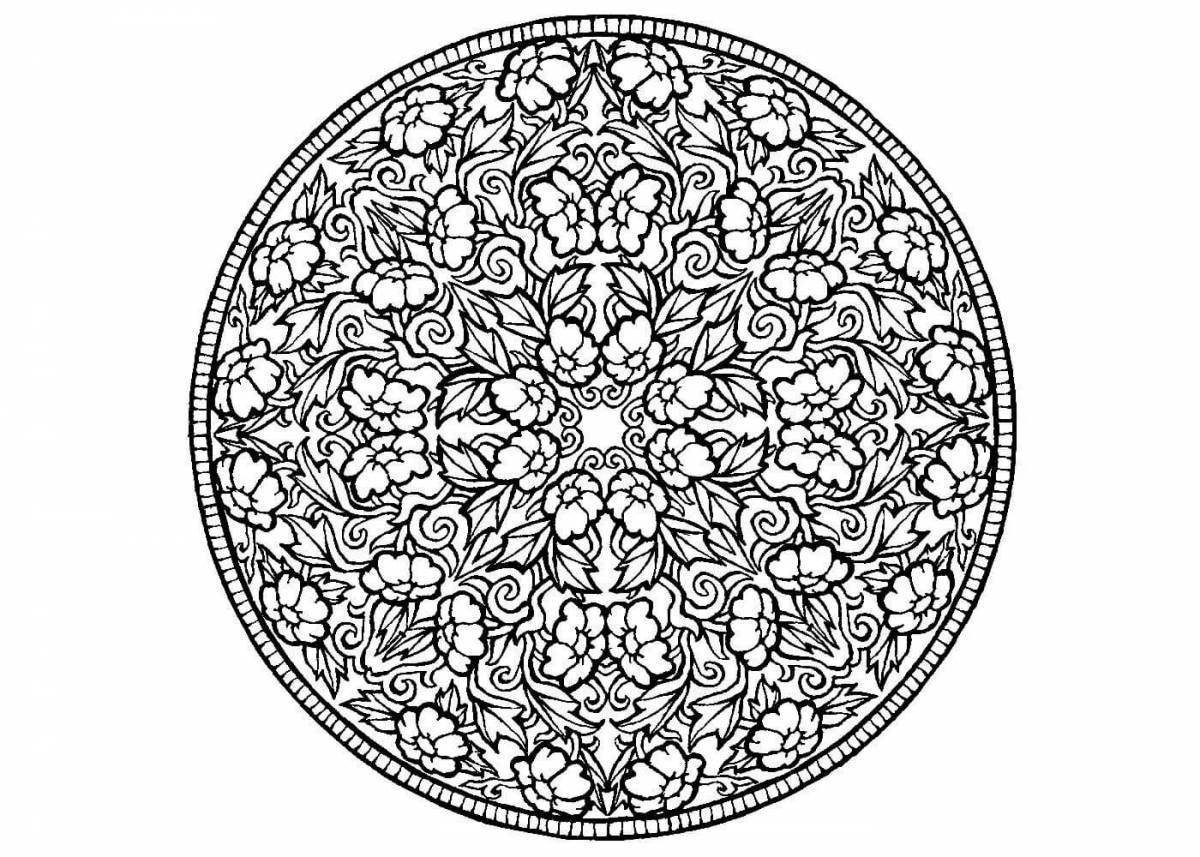 Glowing anti-stress round coloring book