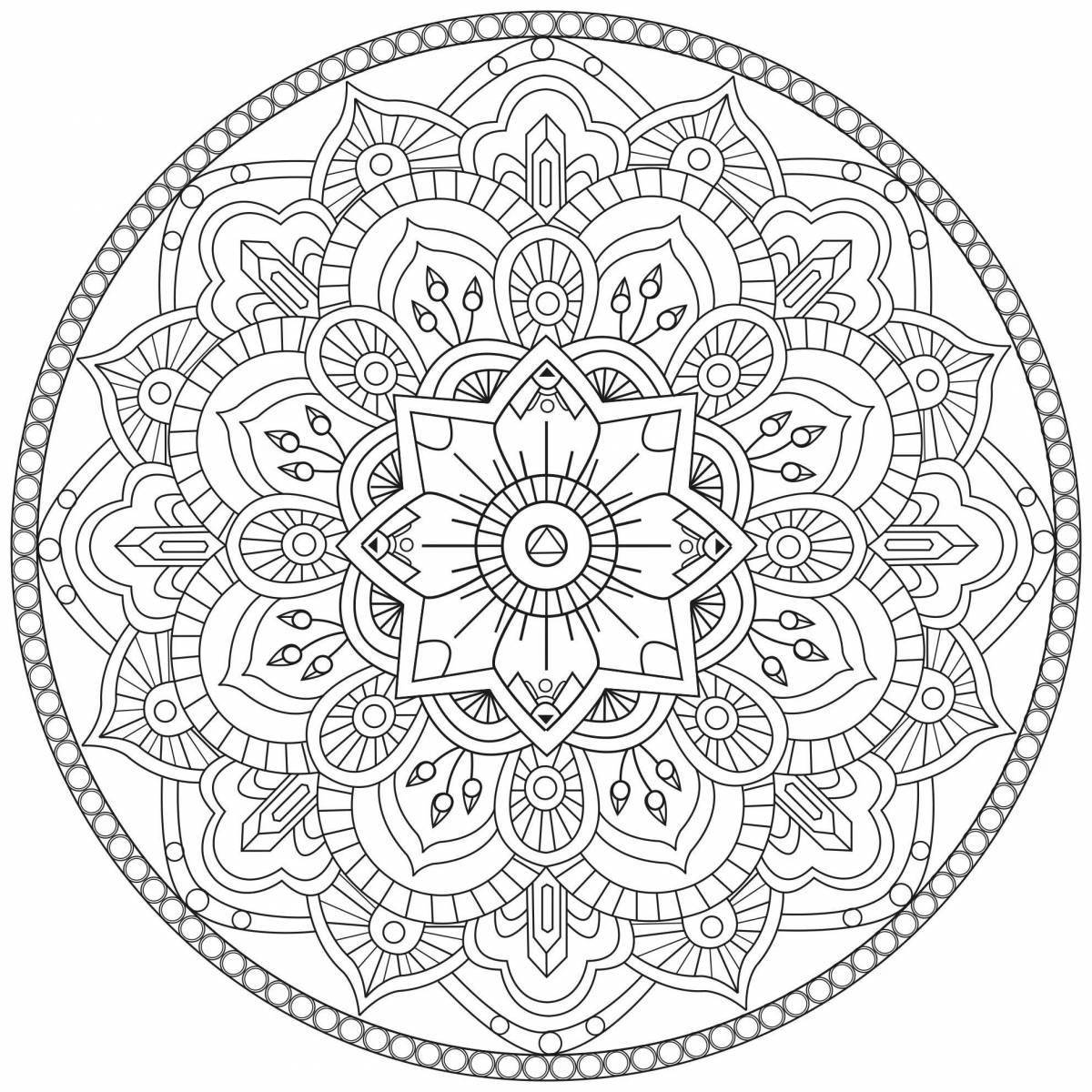 Blissful anti-stress round coloring book