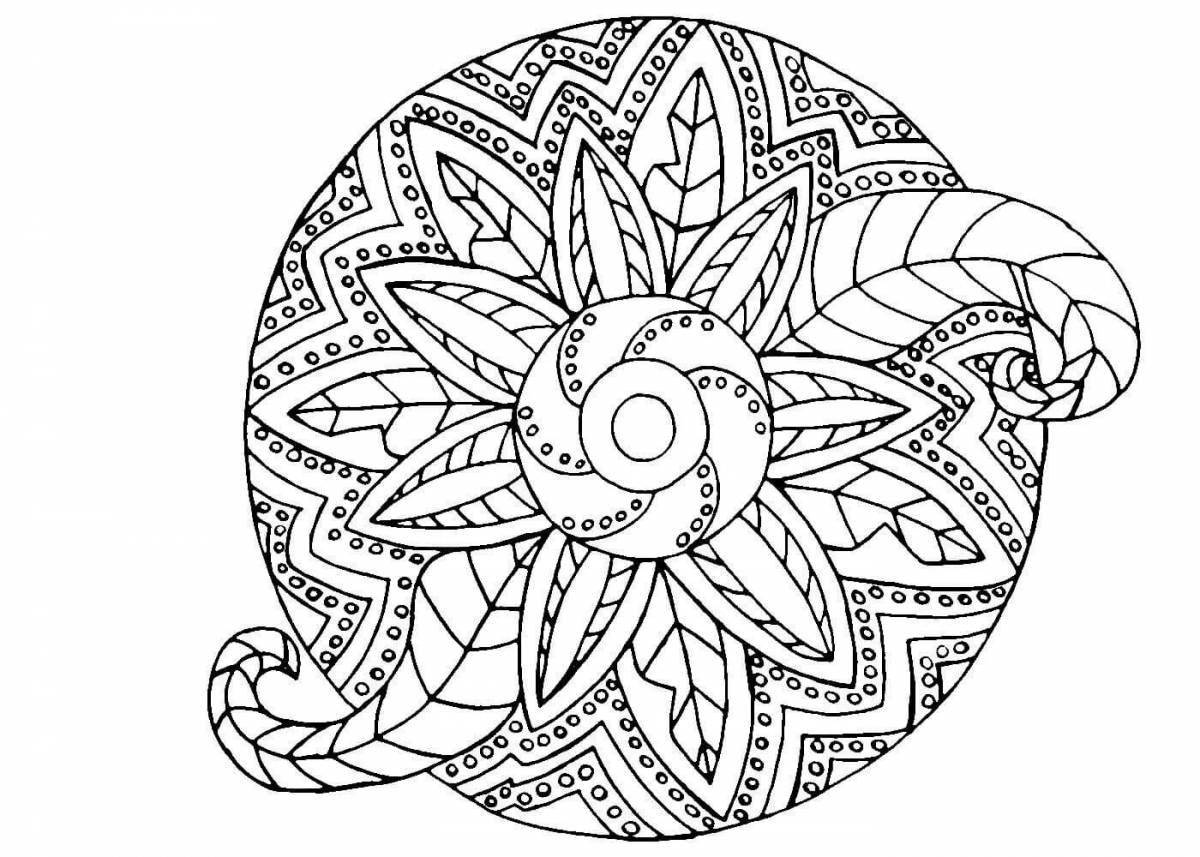 Exciting anti-stress round coloring book