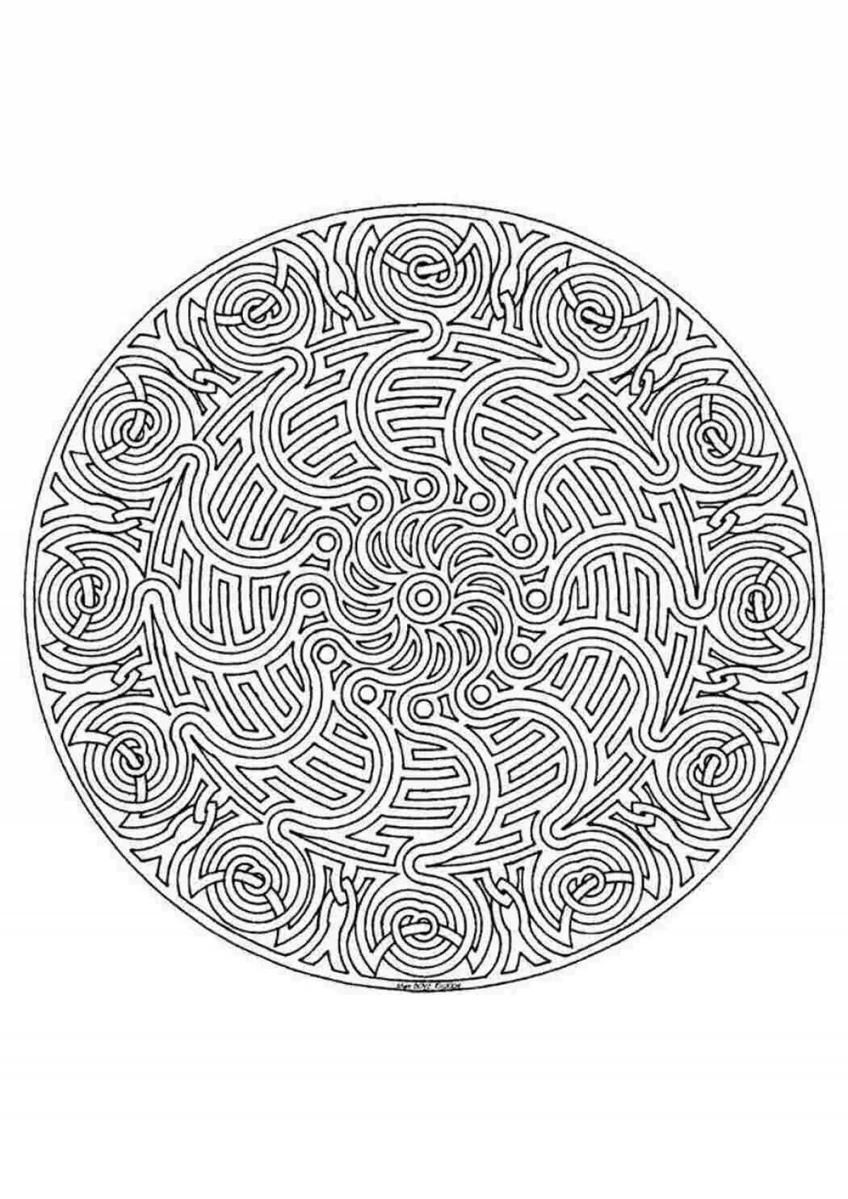 Energy anti-stress round coloring book