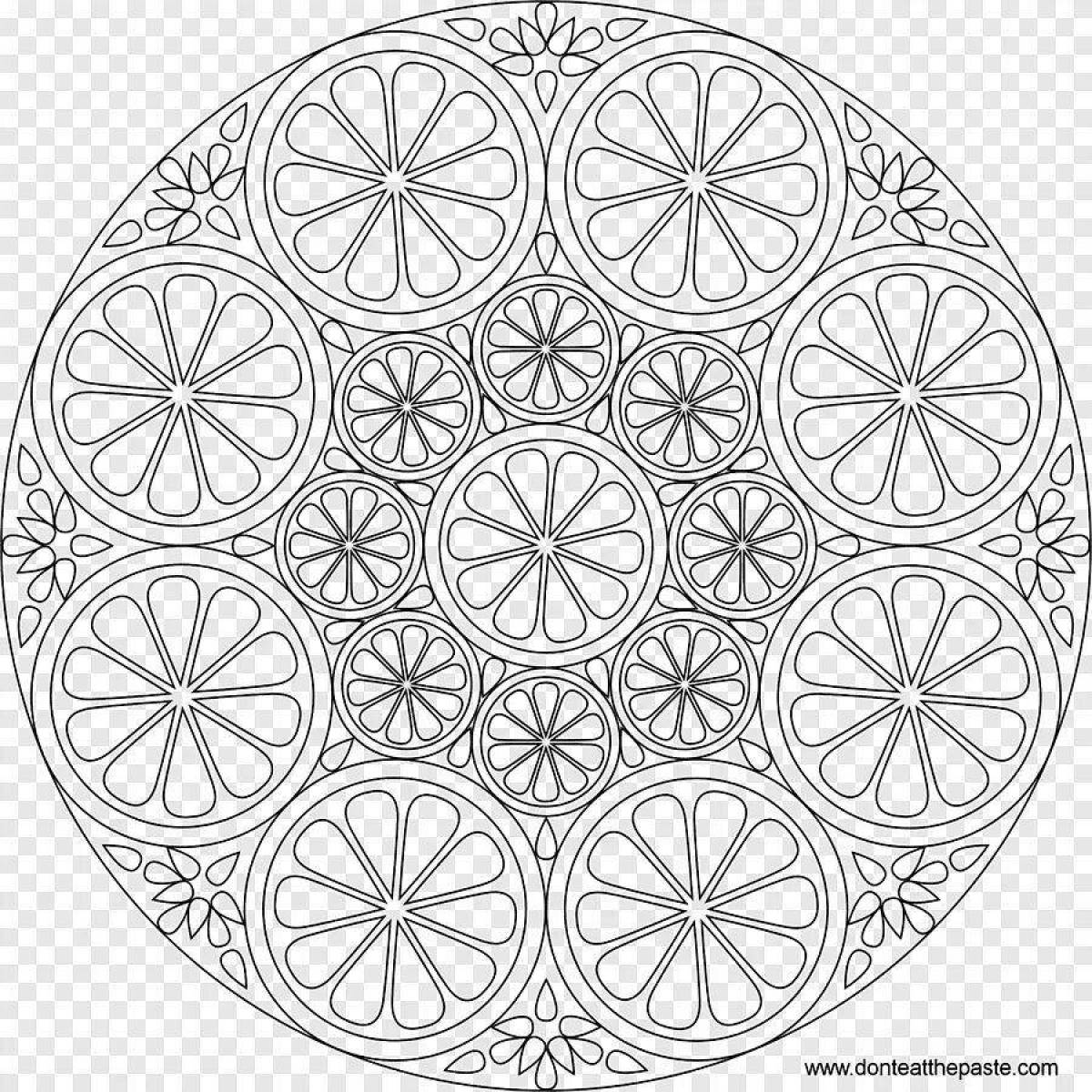 Exquisite anti-stress round coloring book