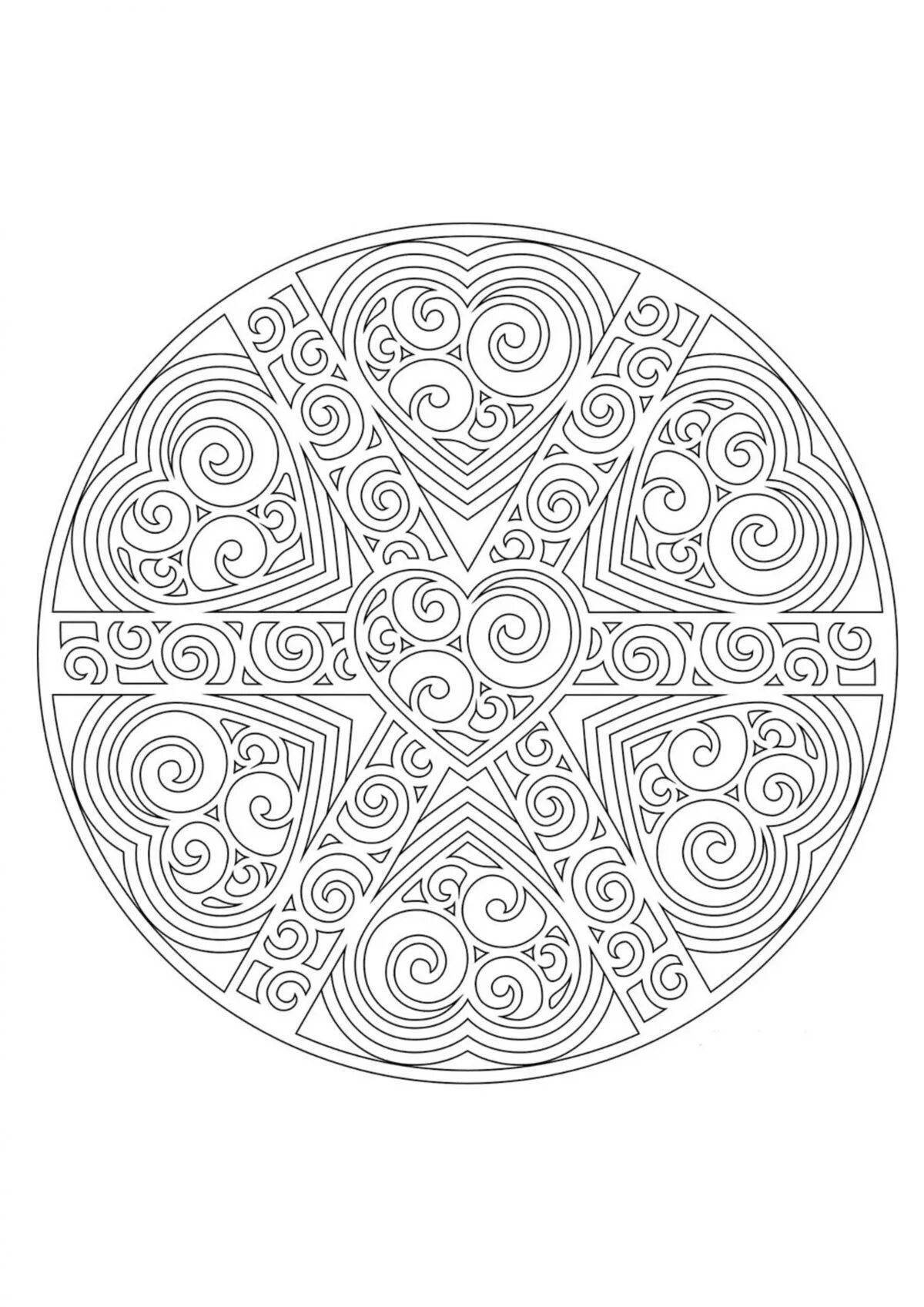 Great anti-stress round coloring book