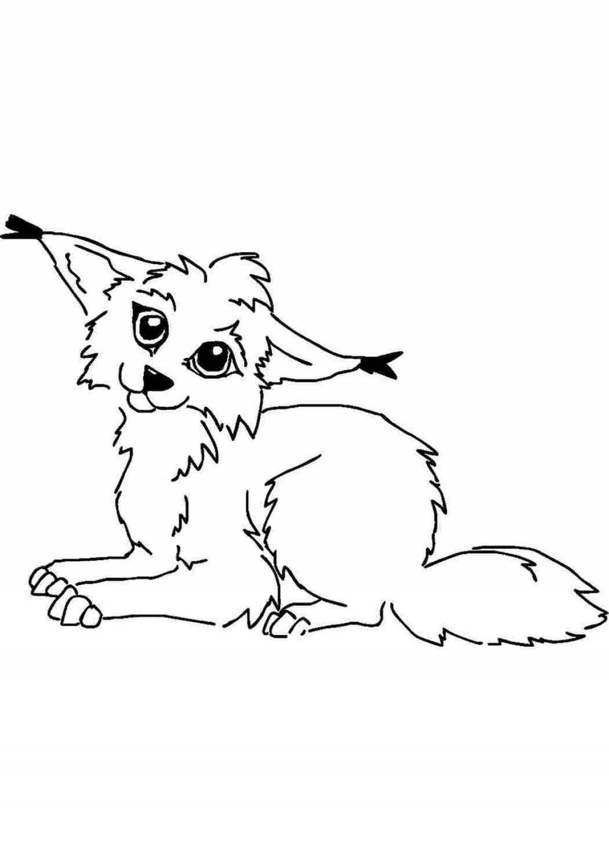 Coloring book witty anime animals