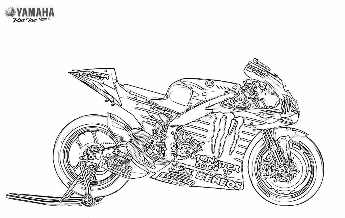 Furious motorcycle military coloring page