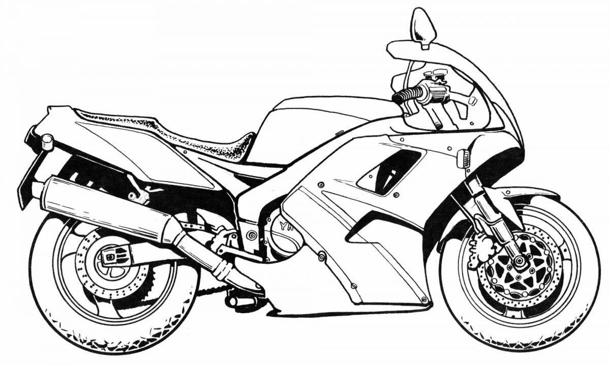Military motorcycle coloring page
