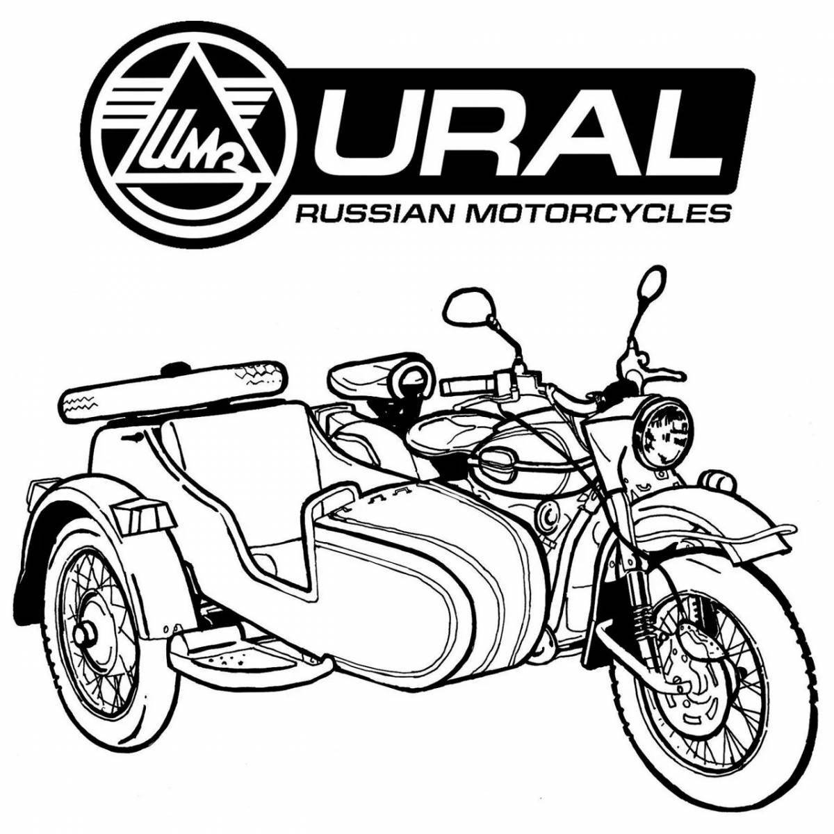 Radiant motorcycle military coloring page