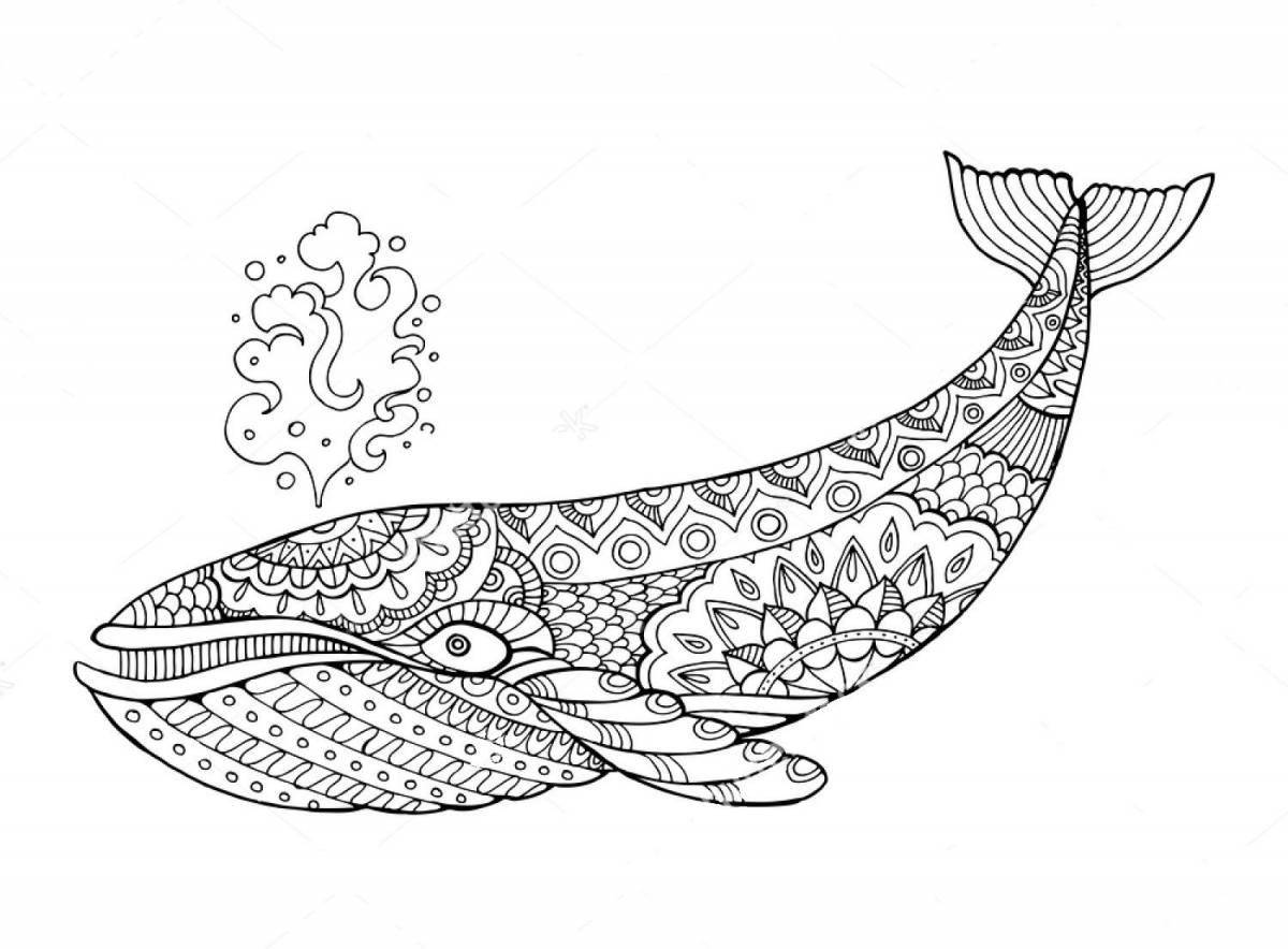 Успокаивающая раскраска антистрессовый кит
