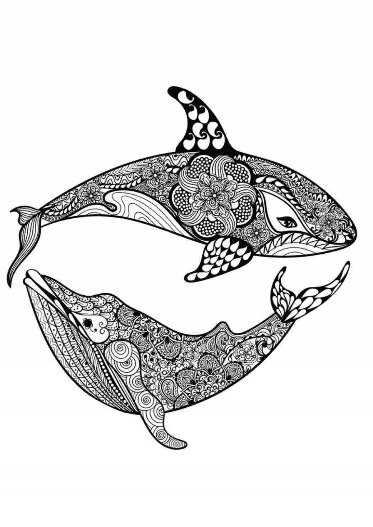 Расслабляющая раскраска антистрессовый кит